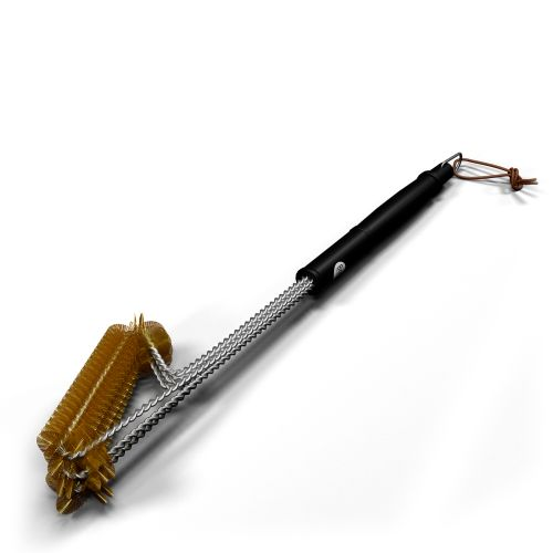 Щетка прямая латунная для чистки решеток 800 degrees triple head row brush, детальное фото