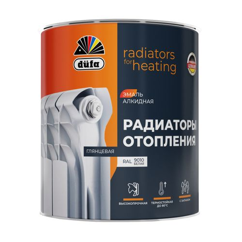 Dufa для радиаторов отопления эмаль алкидная база 1 0,75л, крупный план