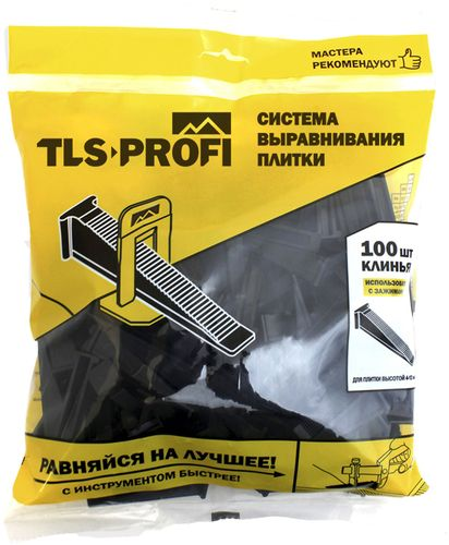 Система выравнивания плитки Клин Tech-KREP TLS-PROFI 100 шт, 14 мм, фотография