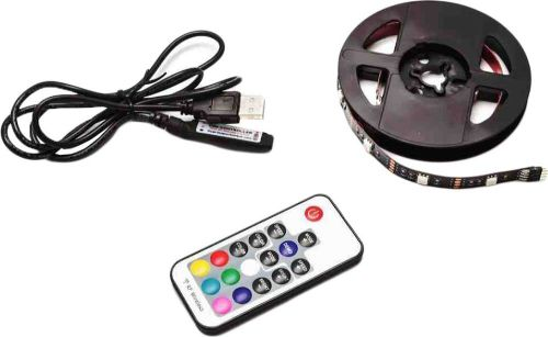 Светодиодная лента Apeyron Electrics SMD 5050 30LED IP20 5В 7,2Вт RGB 0,5 м, крупный план
