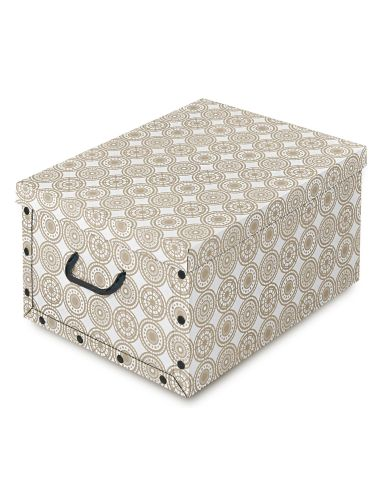 Коробка картонная с ручками АПЕ Ella Beige, 390х500х240 мм, крупный план