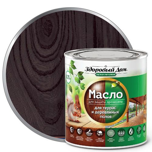 Масло для террас и деревянных полов Здоровый Дом венге 0,75л, картинка