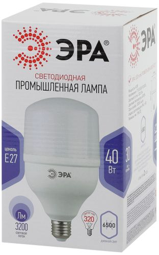 Светодиодная лампа ЭРА POWER E27 40 Вт 3200 лм 6500 К груша, детальное фото