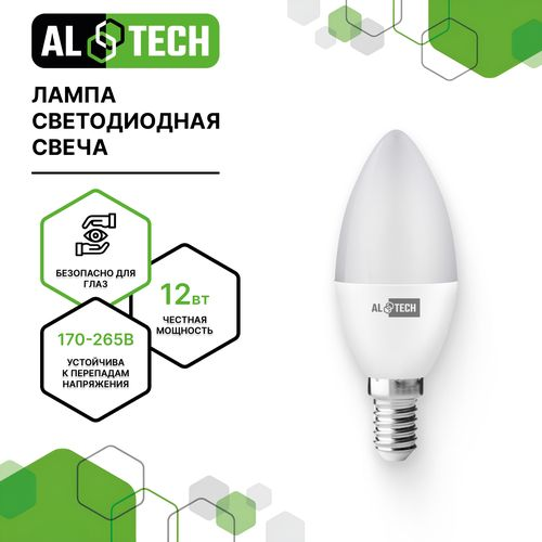 Лампочка светодиодная ALTECH LED 12Вт 4000К 1060Лм E14 Свеча, фото
