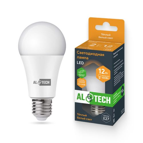 Лампочка светодиодная ALTECH LED 12Вт 3000К 1060Лм E27 Груша, фотография