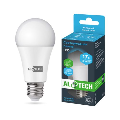 Лампочка светодиодная ALTECH LED 17Вт 6500К 1360Лм E27 Груша, детальное фото