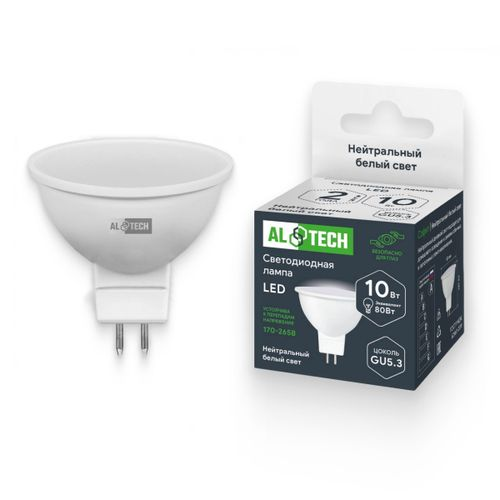 Лампочка светодиодная ALTECH LED 10Вт 4000К 900Лм MR16 GU5.3, изображение
