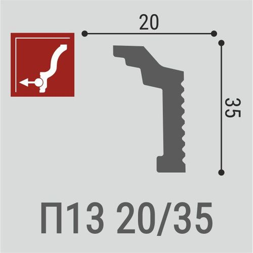 Плинтус потолочный Де-Багет П 13 20/35, изображение