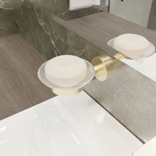 Мыльница стекло Comfort Gold золото-сатин, картинка