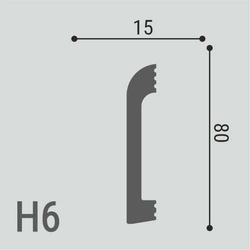 Плинтус напольный XPS POLYMER Н 6 80*15, крупный план