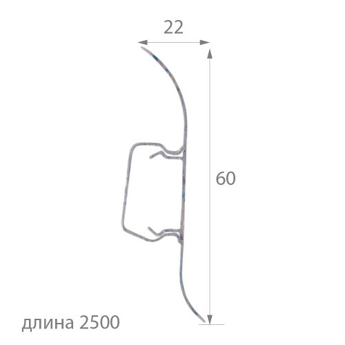 Плинтус ПВХ 60мм TECHNICAL Т02 СЕРЫЙ 2,5м, изображение
