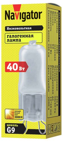 Галогенная лампа Navigator NH–JCD9 G9 40 Вт 330 лм, фотография