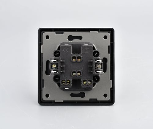 Выключатель двухклавишный ALTECH ENCORE 2SIВ черный, детальное фото