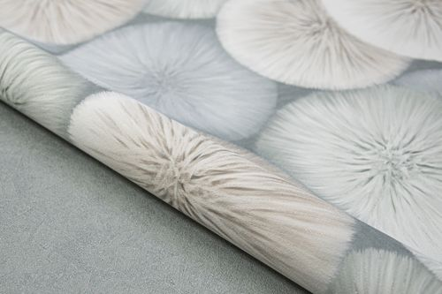Виниловые обои WALLSECRET Pompon 8993-08 серые 1,06х10,05 м, фото