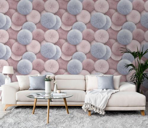 Виниловые обои WALLSECRET Pompon 8992-16 разноцветные 1,06х10,05 м, фото
