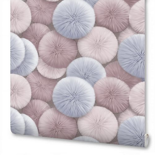 Виниловые обои WALLSECRET Pompon 8992-16 разноцветные 1,06х10,05 м, фотография