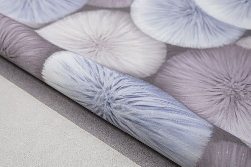 Виниловые обои WALLSECRET Pompon 8993-06 фиолетовые 1,06х10,05 м, фотография