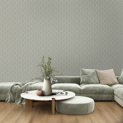 Виниловые обои WALLSECRET Siam 9110-25 серые 1,06х10,05 м, крупный план