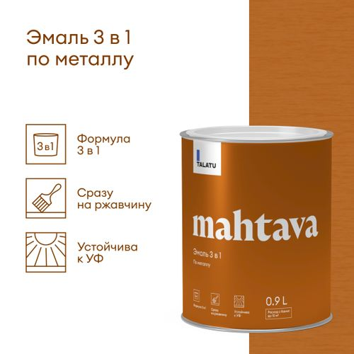 Грунт-эмаль 3 в 1 противокоррозионная глянцевая TALATU MAHTAVA БАЗА С 0,9 л, фото