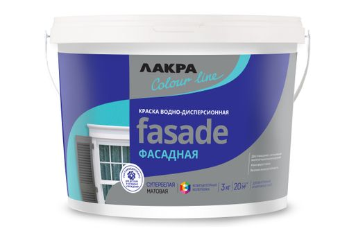 Краска Лакра ColorLine фасадная база А 3кг, крупный план
