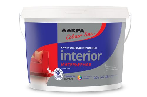 Краска Лакра ColorLine интерьерная латексная база А 6,5 кг, вид