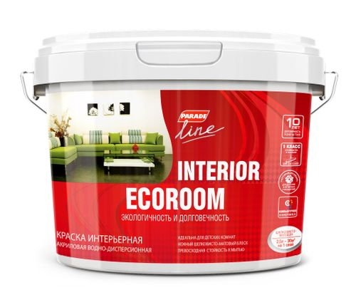 Краска Parade Ecoroom интерьерная база C 2,5Л, изображение