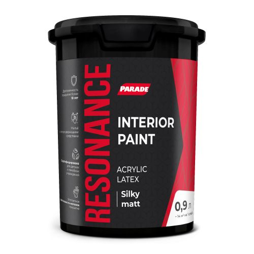 Краска интерьерная PARADE Resonance silky matt база А 0,9л, крупный план