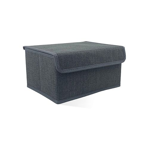 Коробка для хранения вещей графит с крышкой 25x19x13, крупный план