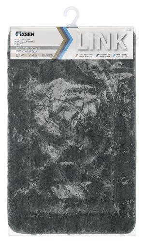 Коврик для ванной 1-ый графит link 50х80 см, картинка