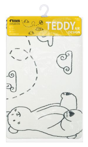 Коврик для ванной 1-ый белый teddy air 50х80 см, крупный план