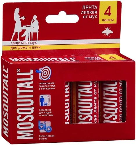 Mosquitall лента липкая от мух 4 шт, картинка