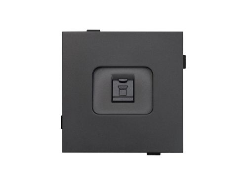 Розетка компьютерная 1 пост ALTECH ENCORE 1SPCG cat6e 10Gb графит, изображение