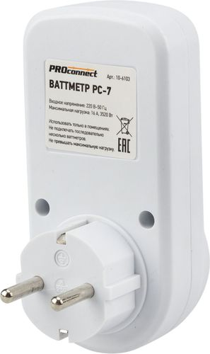 Ваттметр PROconnect PC-7 16 А, крупный план