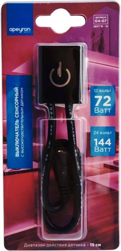 Выключатель для светодиодной ленты Apeyron Electrics 04-07 72-144 Вт 12-24 В 6 А, изображение