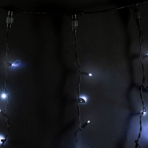 Гирлянда универсальная бахрома SYSTEM PROF 100 LED белый 2 м, крупный план
