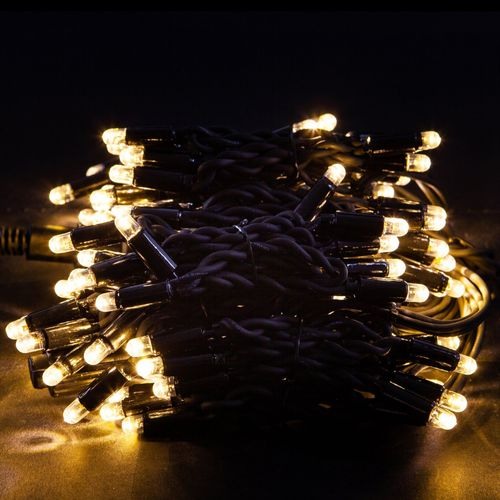 Гирлянда бахрома SYSTEM PROF 100 LED теплый белый 2 м, крупный план