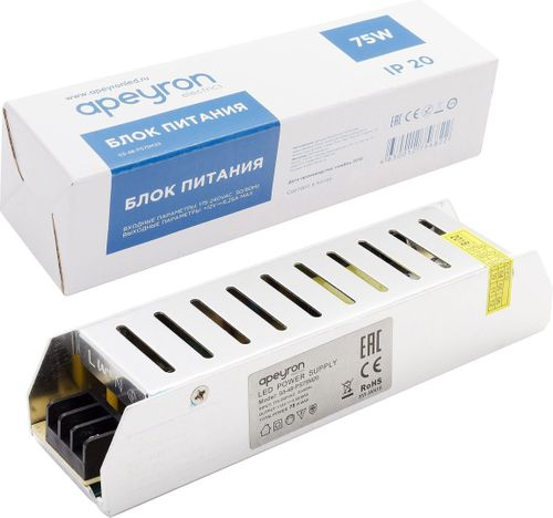 Блок питания для светодиодной ленты Apeyron Electrics 03-48 75 Вт 12 В 6,5 А, изображение