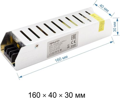 Блок питания для светодиодной ленты Apeyron Electrics 03-48 75 Вт 12 В 6,5 А, детальное фото