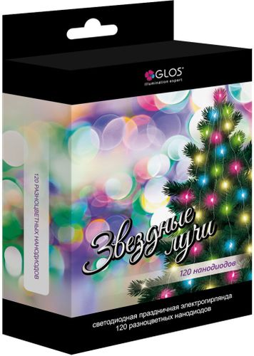 Гирлянда внутренняя занавес Glos IE 120 LED многоцветный 2 м, крупный план