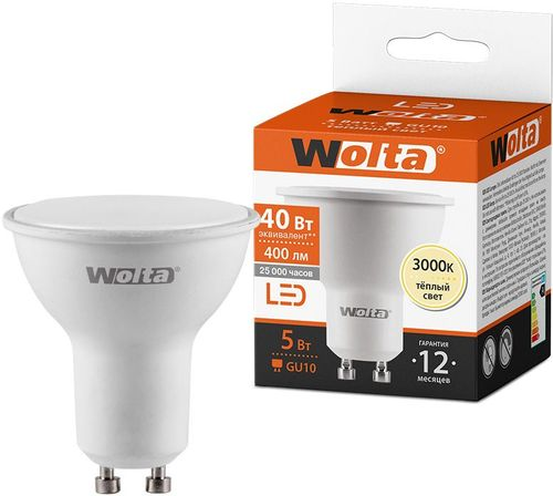 Светодиодная лампа WOLTA 25YPAR16-230-5GU10 5Вт 3000K GU10, фото