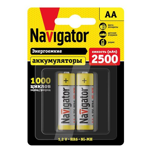 Аккумулятор Navigator AA, 2500 (мАч), крупный план