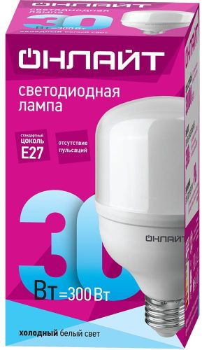 Лампа светодиодная т80 E27 30 Вт 4000 К холодный свет, картинка