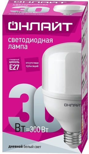 Лампа светодиодная т80 E27 30 Вт 6500 К холодный свет, вид