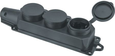 Колодка Navigator 3 гнезда 16А IP44 каучук, изображение