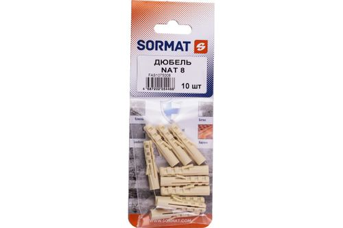 Дюбель распорный SORMAT NAT 8x40 мм нейлон 10 шт, вид