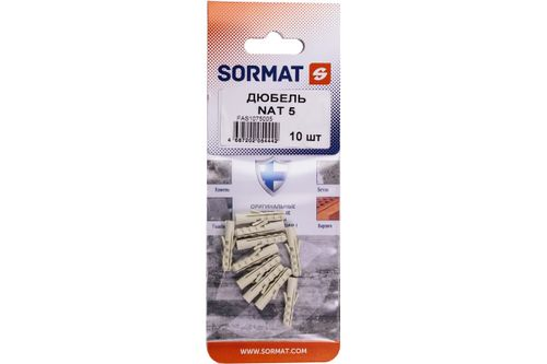 Дюбель распорный SORMAT NAT 5x25 мм нейлон 10 шт, картинка