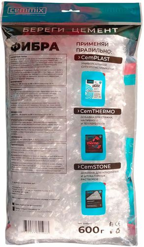 Фибра полипропиленовая Cemmix 600 гр, картинка