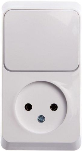 Комбинированный блок 2 поста 1 клавиша Schneider Electric ETUDE BPA16-204B белый, картинка
