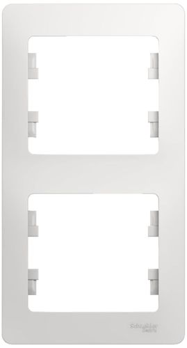 Рамка 2 поста Schneider Electric GLOSSА белый, вид