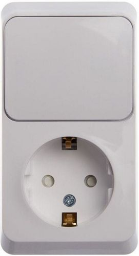 Комбинированный блок 2 поста 1 клавиша Schneider Electric ETUDE BPA16-201B белый, картинка